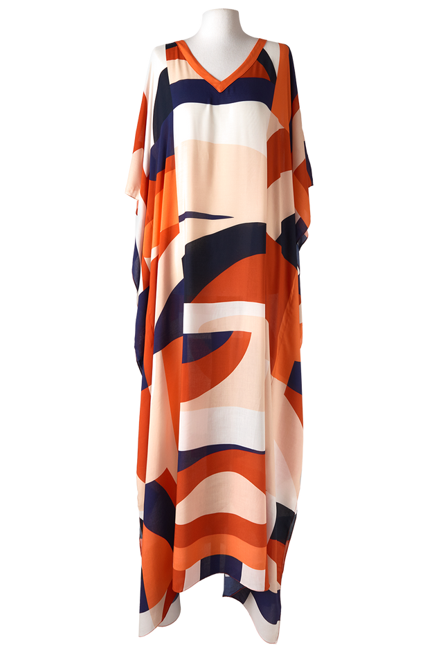   - Kaftan longo de viscose Seventies- Scarf Me 