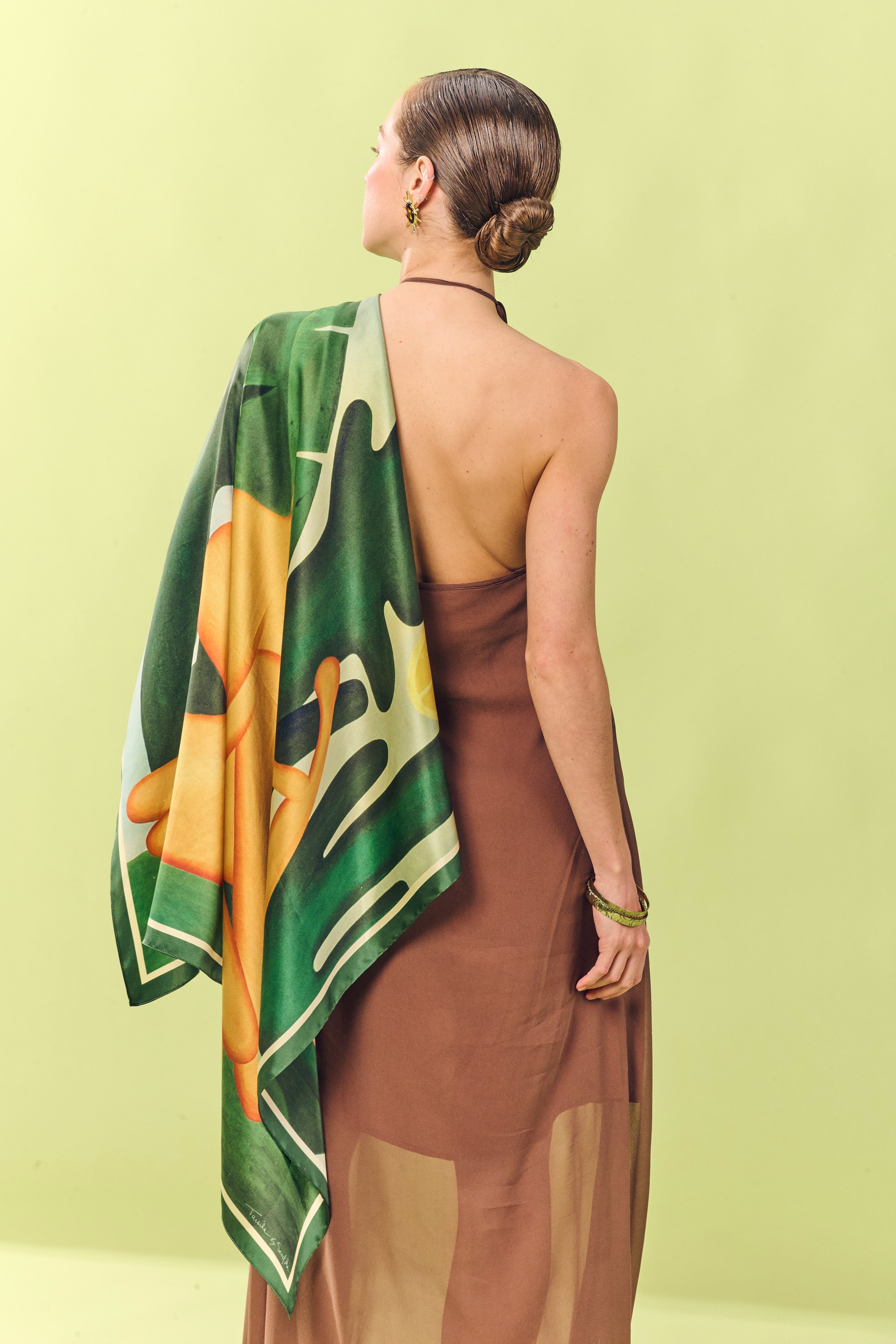 Anthropophagy scarf in silk satin | 110x110cm