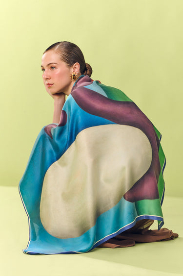 Lenço Urutu em cetim de seda | 90x90cm