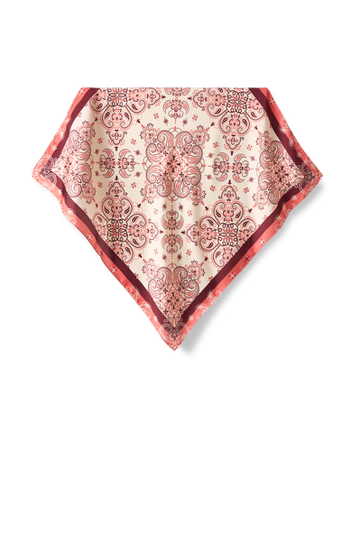   - LENÇO BANDANA BEGE EM CETIM POLIÉSTER | 50X50CM- Scarf Me 