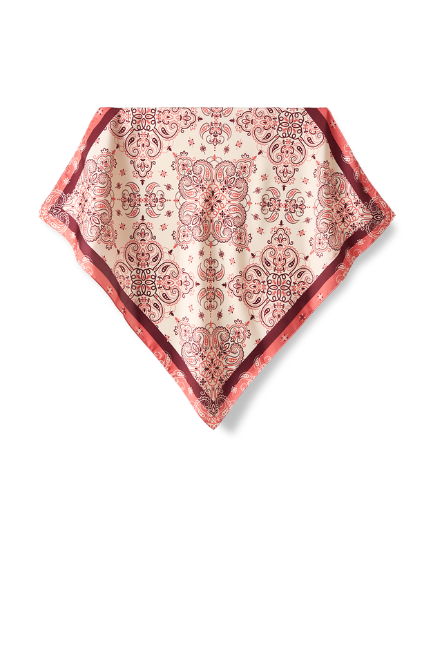   - LENÇO BANDANA BEGE EM CETIM POLIÉSTER | 50X50CM- Scarf Me 