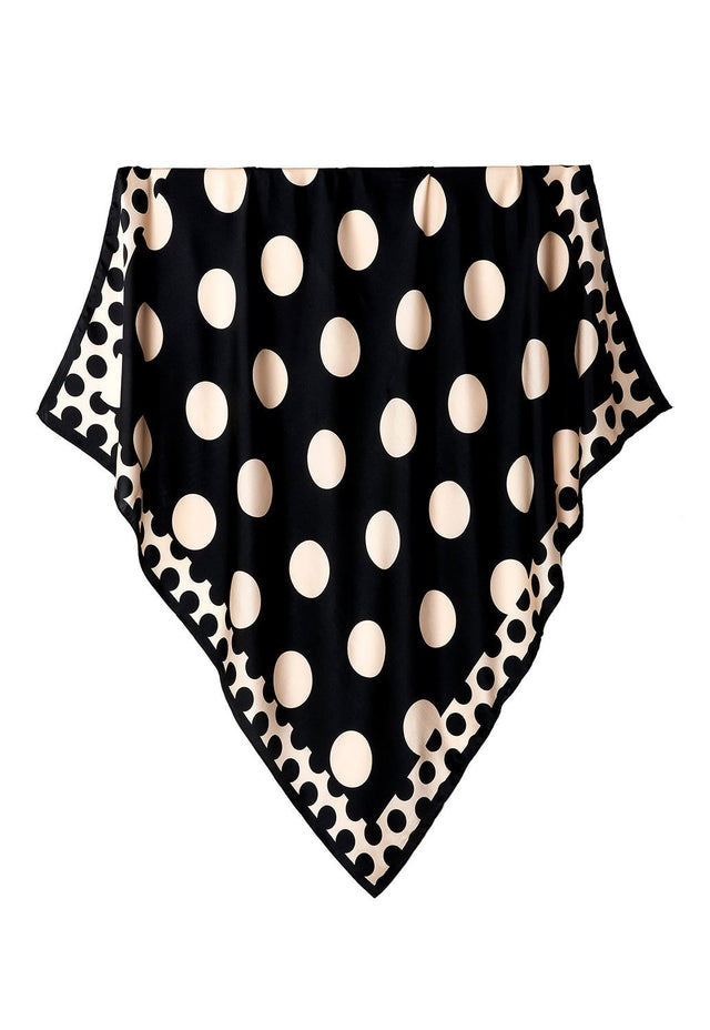   - LENÇO DE SEDA SCARF ME  POÁ PRETO 90X90CM- Scarf Me 