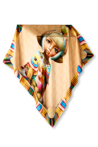   - LENÇO TOYMANIFESTO "GUARDIÃ" EM CETIM SEDA | 90X90CM- Scarf Me 