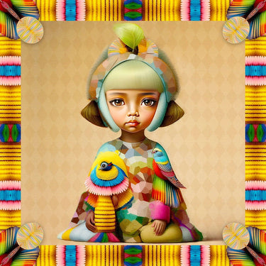   - LENÇO TOYMANIFESTO "GUARDIÃ" EM CETIM SEDA | 90X90CM- Scarf Me 