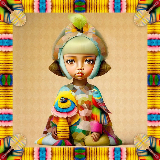   - LENÇO TOYMANIFESTO "GUARDIÃ" EM CETIM SEDA | 90X90CM- Scarf Me 