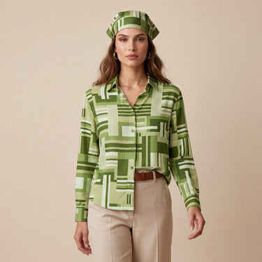 Camisa Chemise Toujours verde em viscose