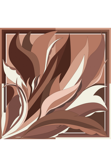 Lenço Neiva mocha em cetim de seda | 90x90cm