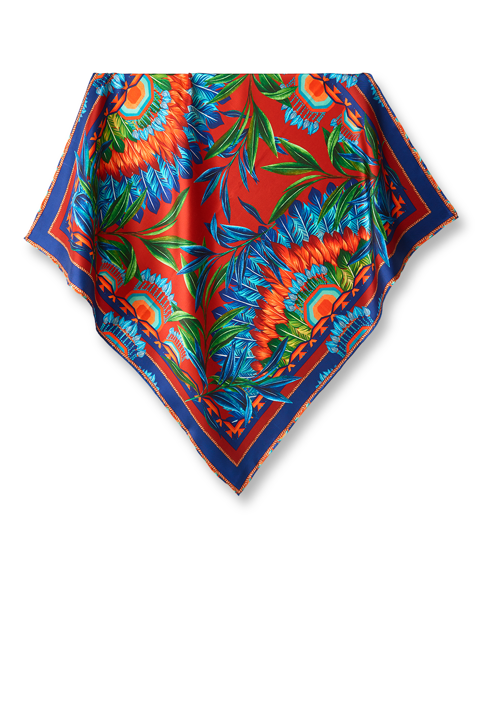   - Lenço Amazônia Indígena em twill de seda | 65x65cm- Scarf Me 