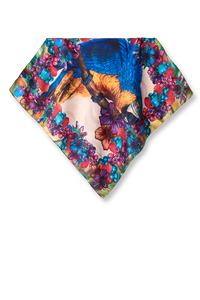   - Lenço Arara-azul em cetim poliéster | 50x50cm- Scarf Me 