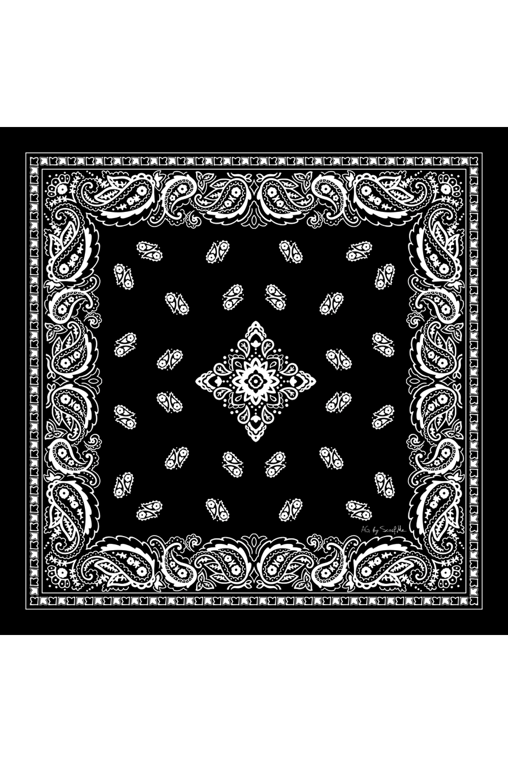 Bandana Clássico preto em algodão | 65x65cm