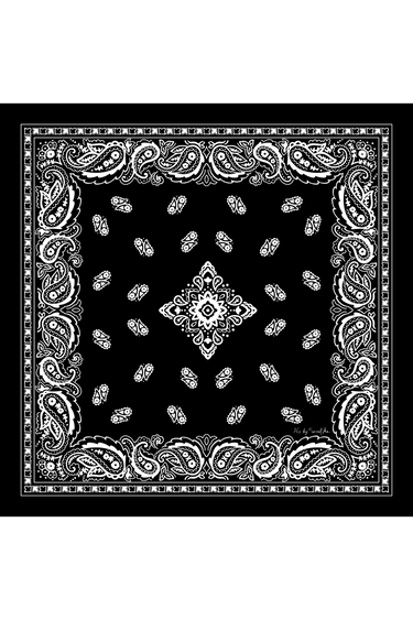 Bandana Clássico preto em algodão | 65x65cm