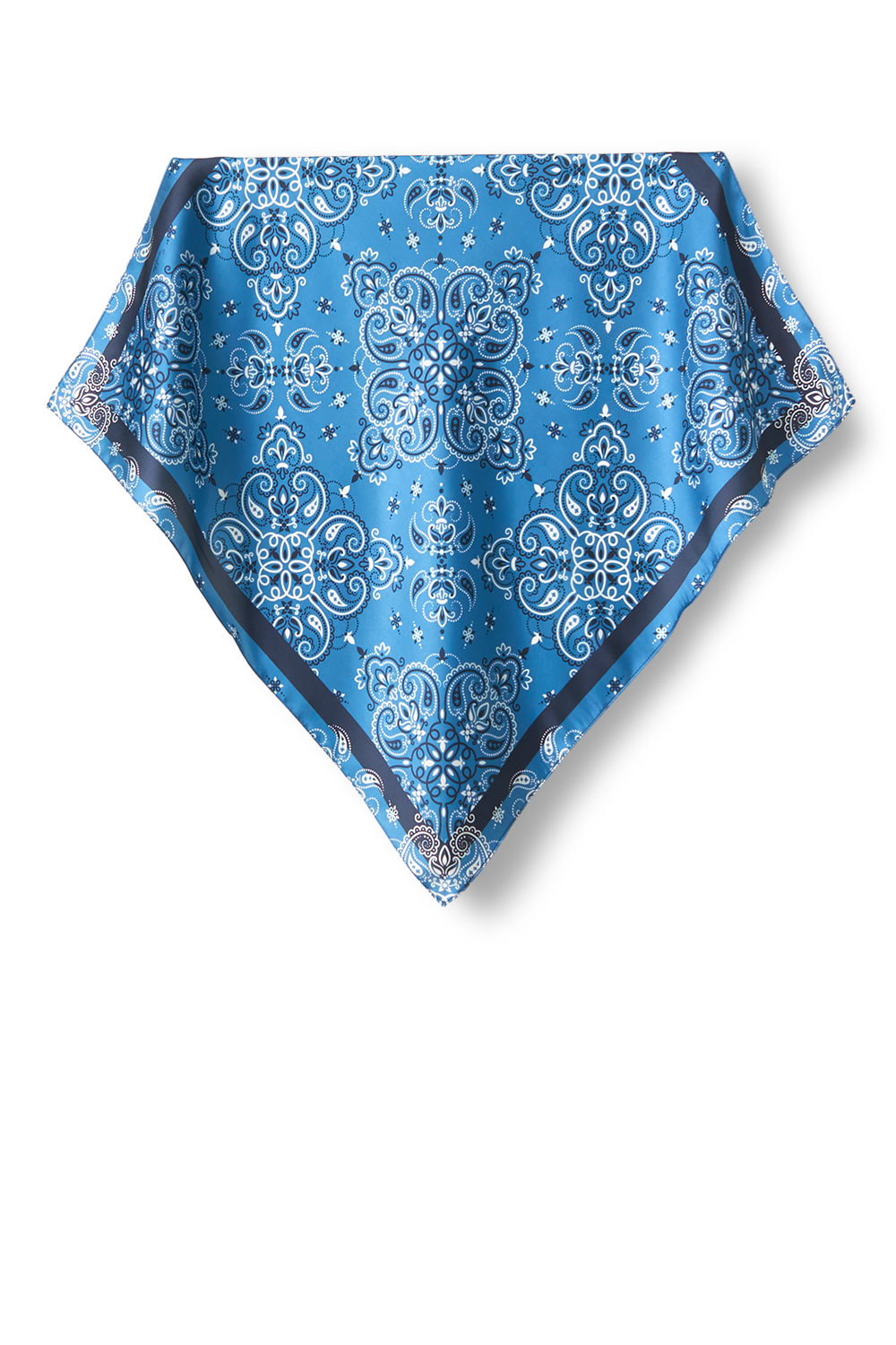   - Lenço Bandana azul em cetim de poliéster | 50x50cm- Scarf Me 