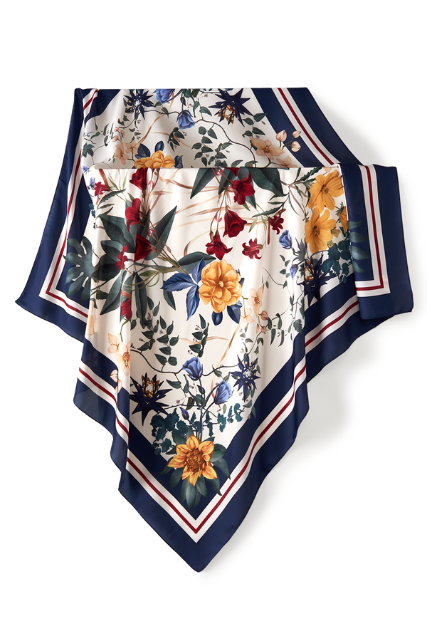 Botany scarf in polyester satin | 90x90cm - Scarf Me