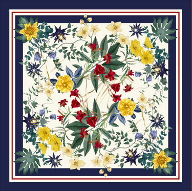  - Lenço Botany em cetim de poliéster | 90x90cm- Scarf Me 