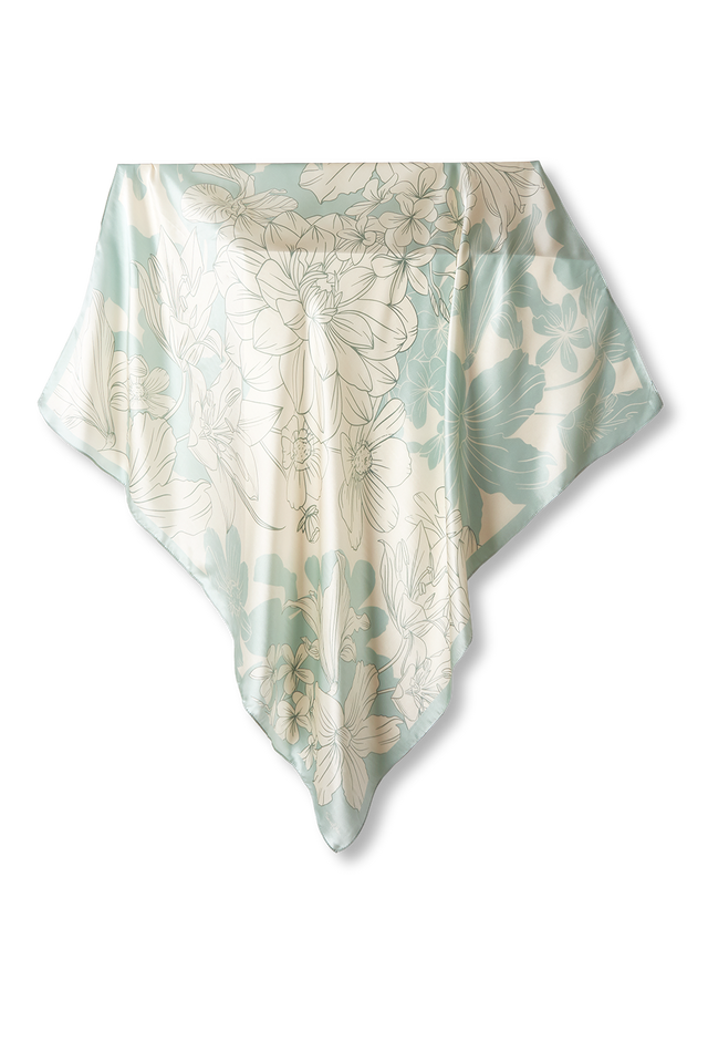   - Lenço Brisa de Verão em cetim de seda | 90x90cm- Scarf Me 