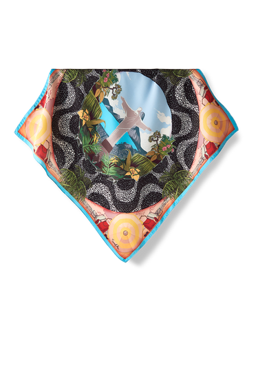   - Lenço Cristo em cetim poliéster | 50x50cm- Scarf Me 