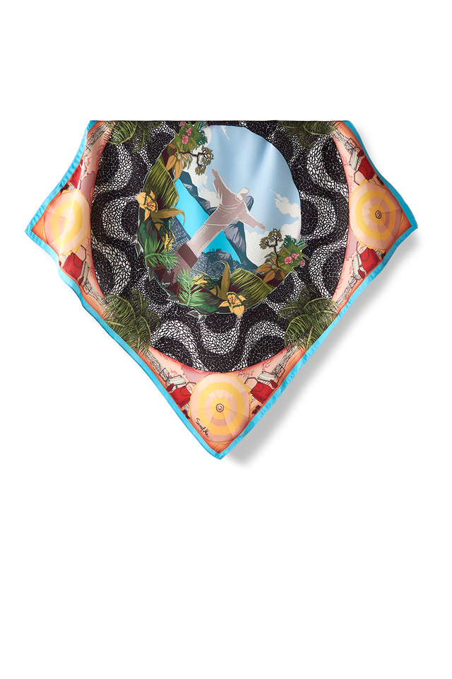   - Lenço Cristo em cetim poliéster | 50x50cm- Scarf Me 