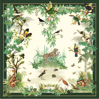   - Lenço Fauna Brasileira em cetim de poliéster | 70x70cm- Scarf Me 