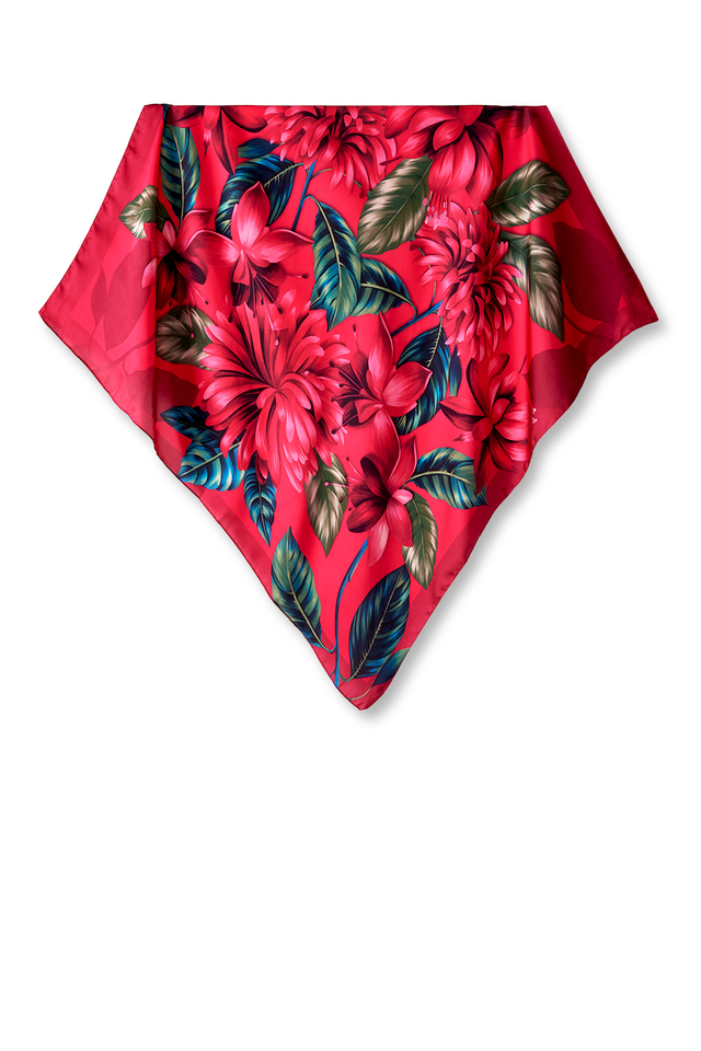   - Lenço Flor Flamingo magenta em cetim de poliéster | 70x70cm- Scarf Me 