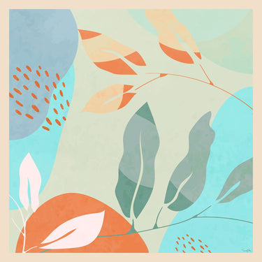   - Lenço Folhas Minimalist em cetim poliéster | 90x90cm- Scarf Me 