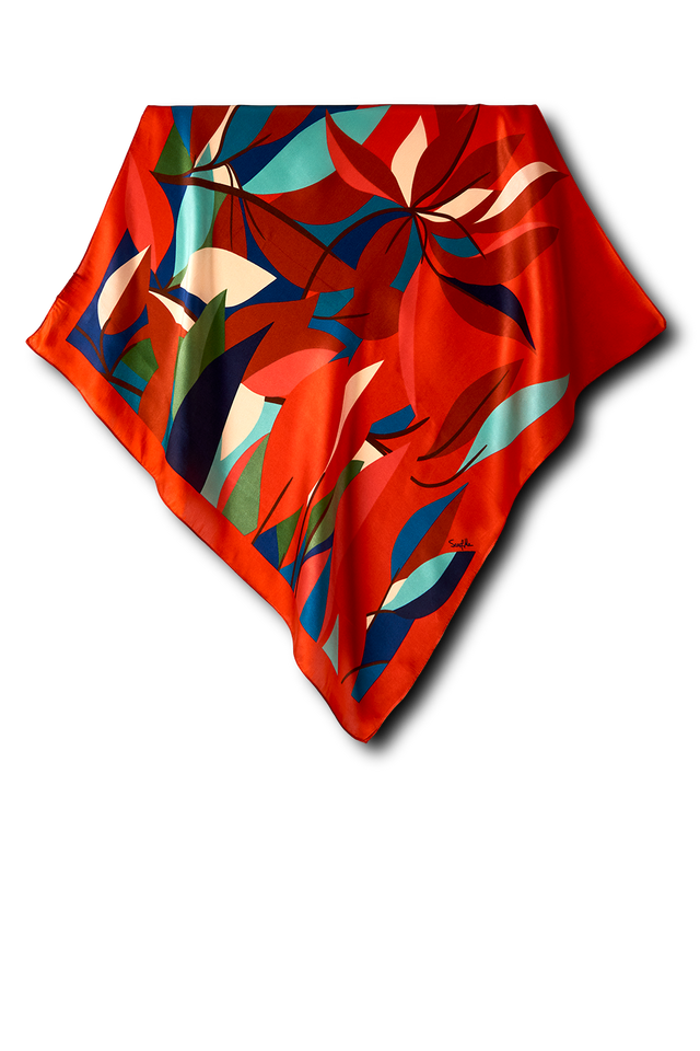   - Lenço Julie em cetim de seda | 65x65cm- Scarf Me 
