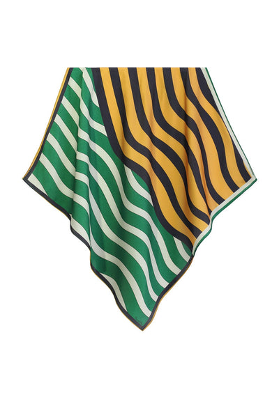   - Lenço Listras Waves em cetim poliéster | 50x50cm- Scarf Me 