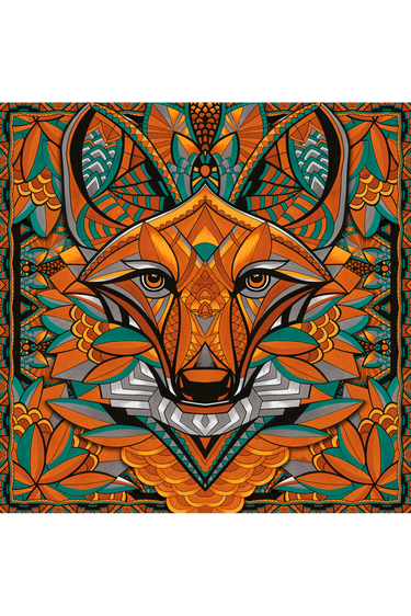   - Lenço Lobo-guará do Cerrado em cetim de seda | 90x90cm- Scarf Me 