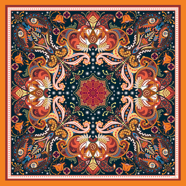   - Lenço Mandala Cashmere em cetim poliéster | 90x90cm- Scarf Me 