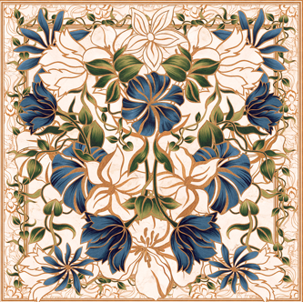   - Lenço Marble Flowers em cetim de seda | 90x90cm- Scarf Me 