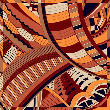   - Lenço Modern Dubai terroso em cetim poliéster | 90x90cm- Scarf Me 