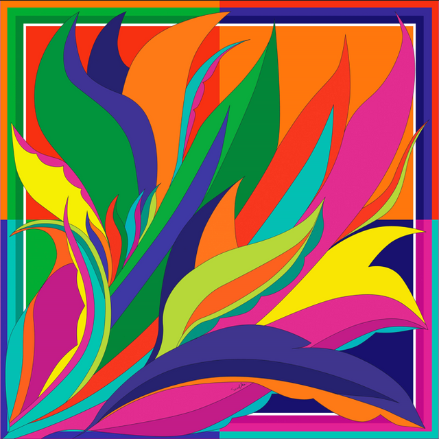   - Lenço Neiva em cetim de seda | 90x90cm- Scarf Me 
