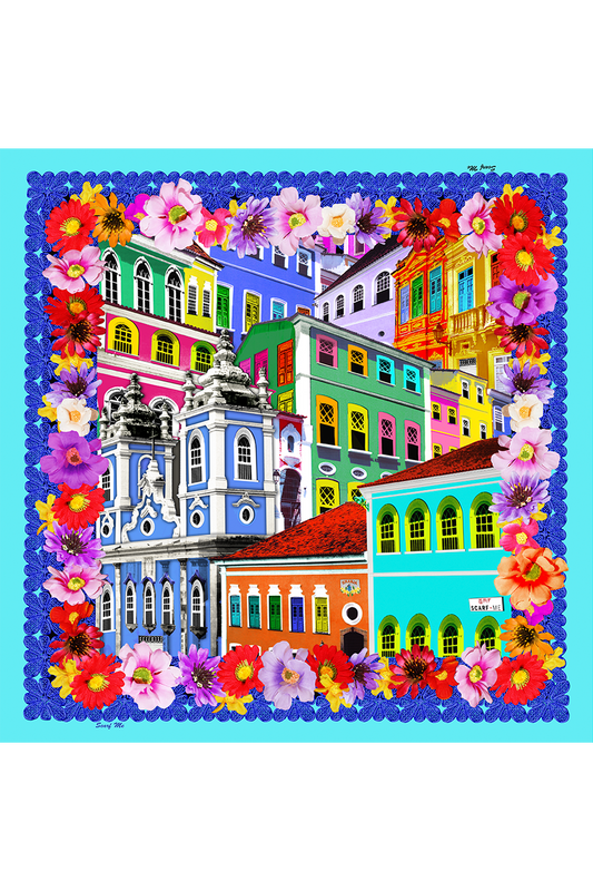   - Lenço Pelourinho em cetim poliéster | 50x50cm- Scarf Me 