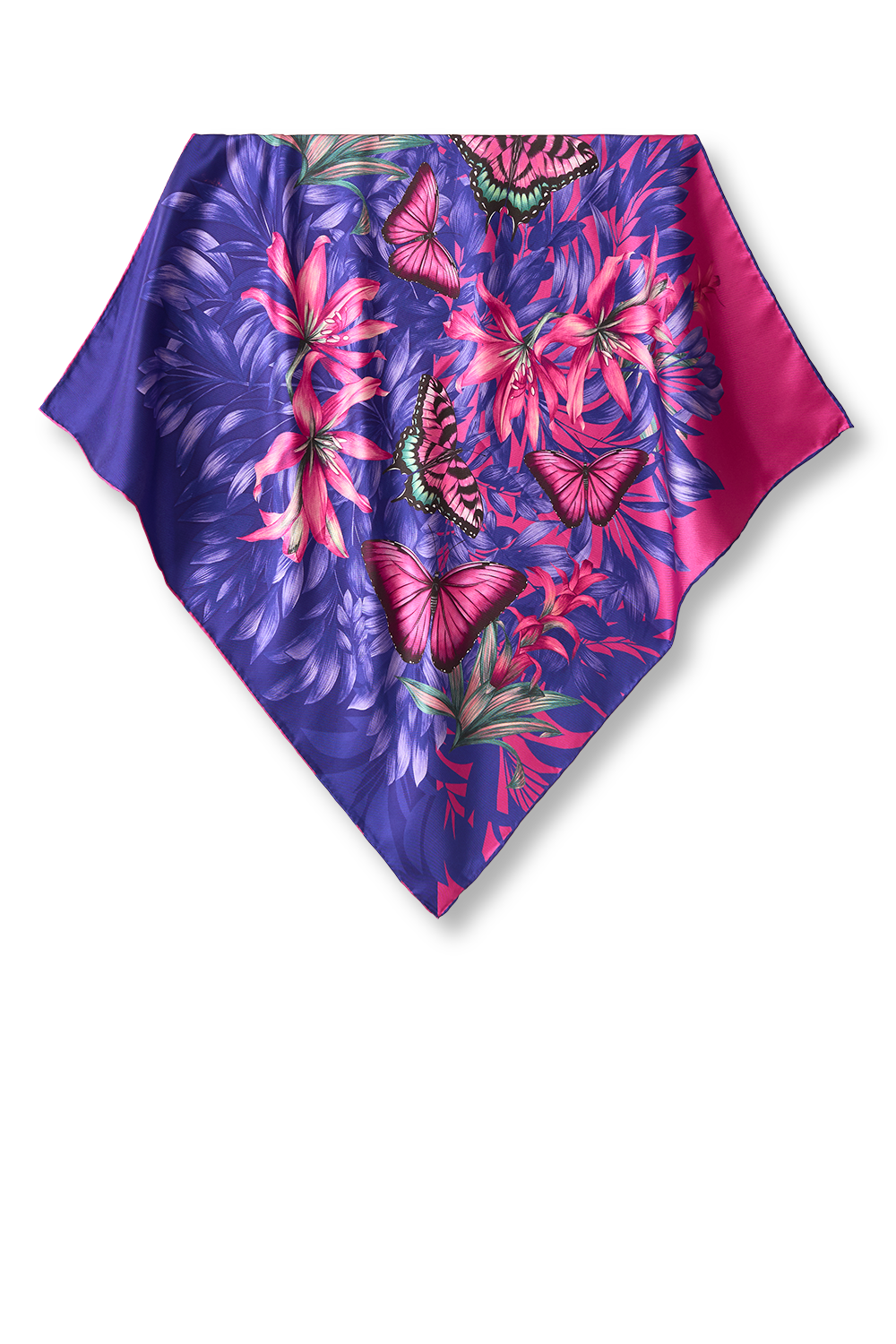   - Lenço Pink Purple em twill de seda | 65x65cm- Scarf Me 