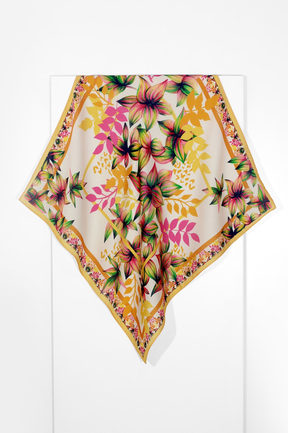 Primavera scarf in polyester satin | 50x50cm - Scarf Me
