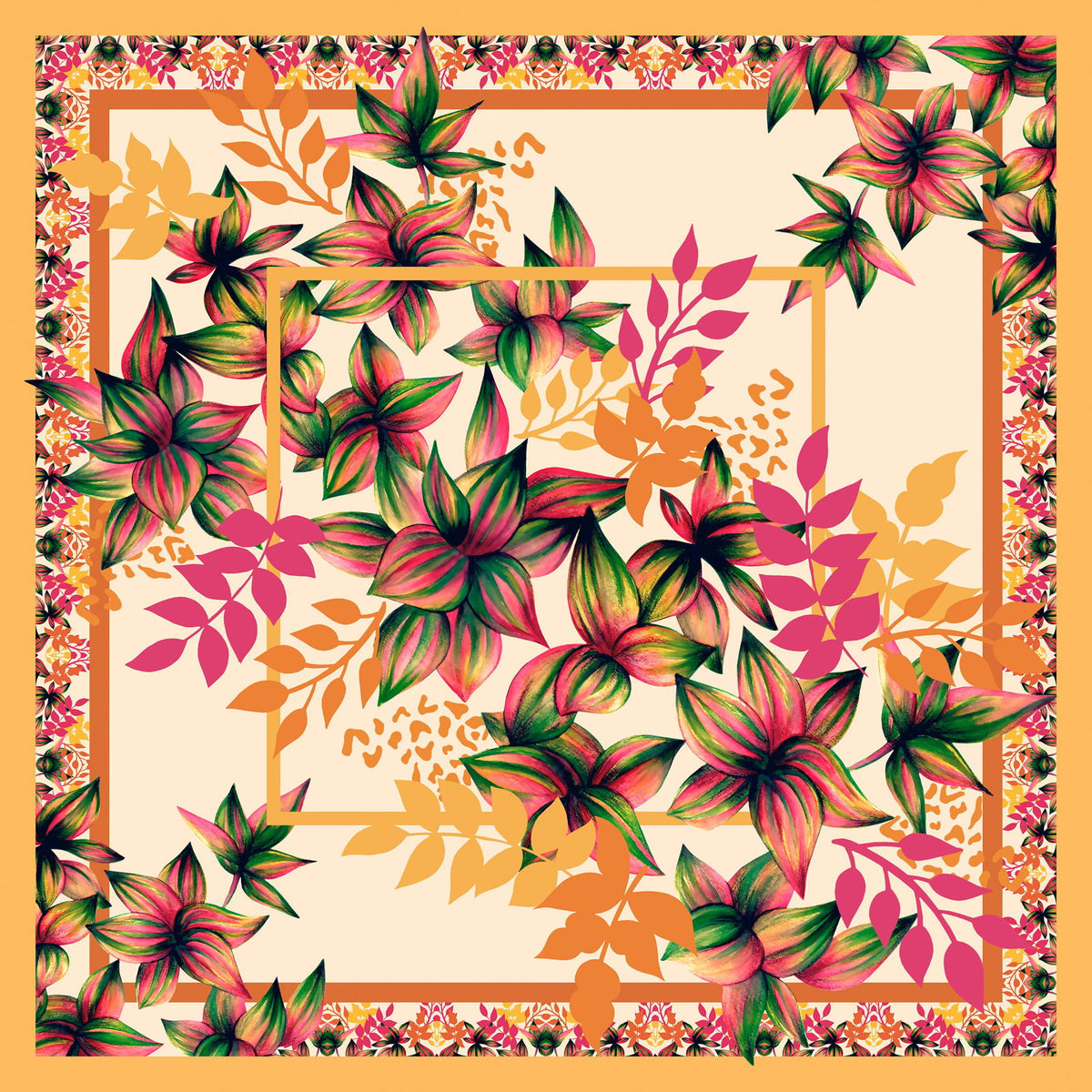 Primavera scarf in polyester satin | 50x50cm - Scarf Me