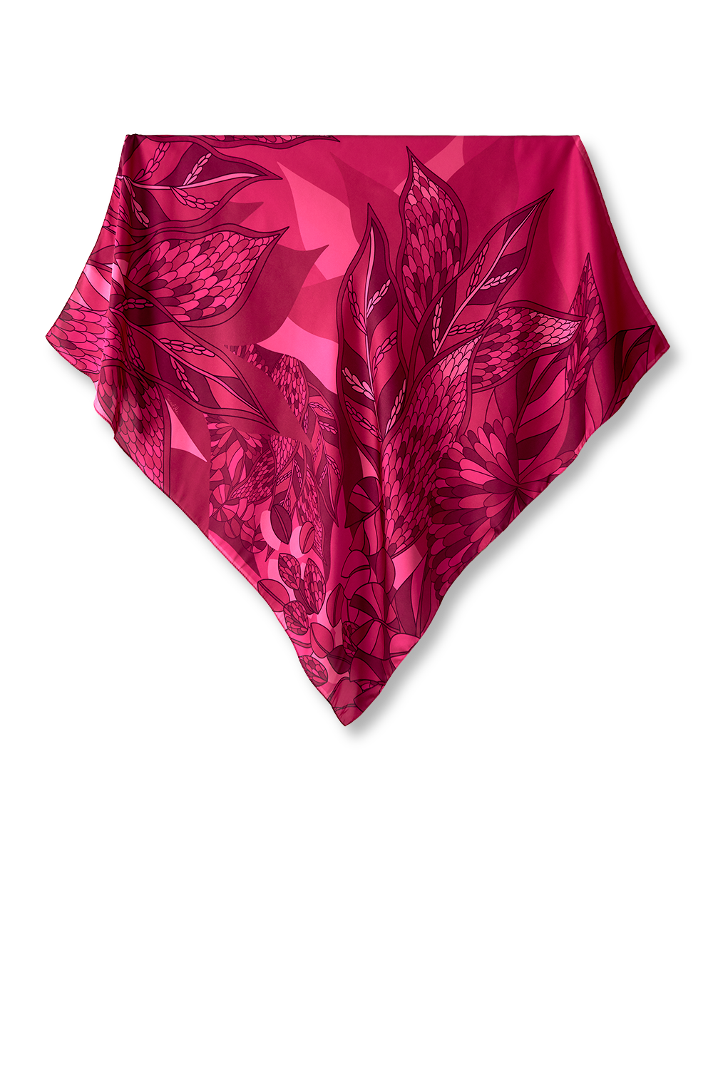   - Lenço Ramos de Púrpura pink em cetim de poliéster | 70x70cm- Scarf Me 