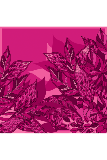   - Lenço Ramos de Púrpura pink em cetim poliéster | 90x90cm- Scarf Me 