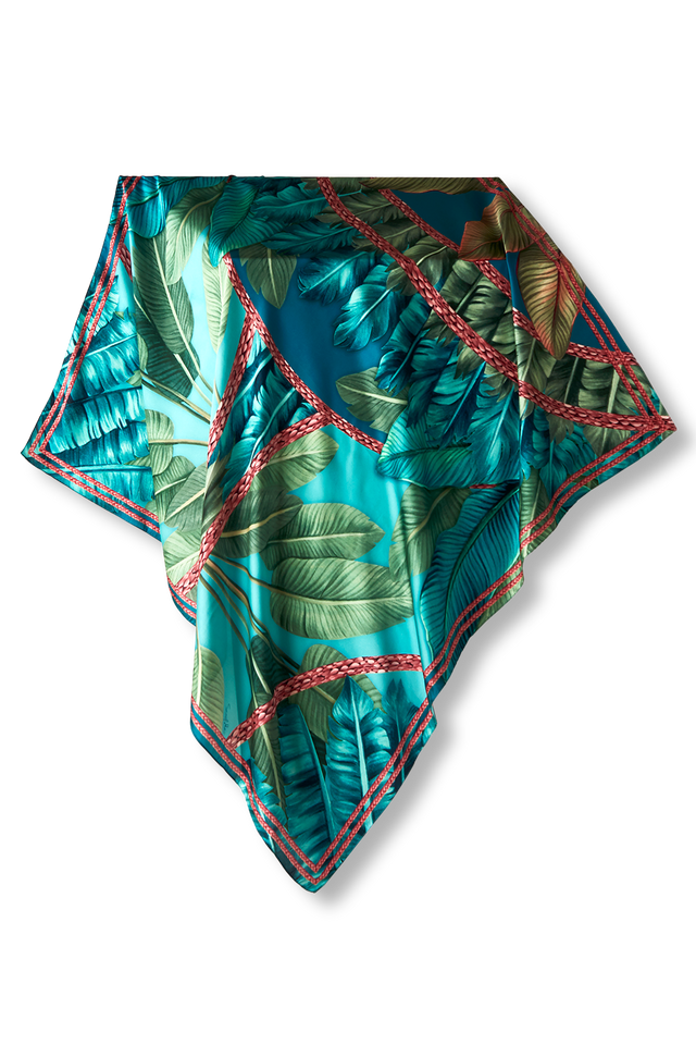   - Lenço Ravenala em cetim de poliéster | 90x90cm- Scarf Me 