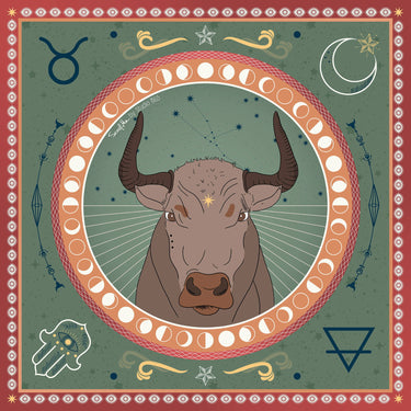   - Lenço Touro em cetim poliéster | 60x60cm- Scarf Me 