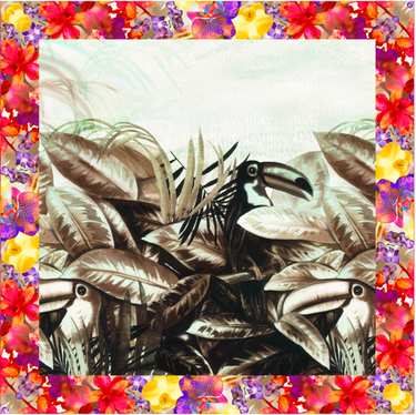   - Lenço Tucano em twill de seda | 90x90cm- Scarf Me 