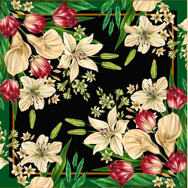   - Max lenço Daniela em mousseline de seda | 130x130cm- Scarf Me 