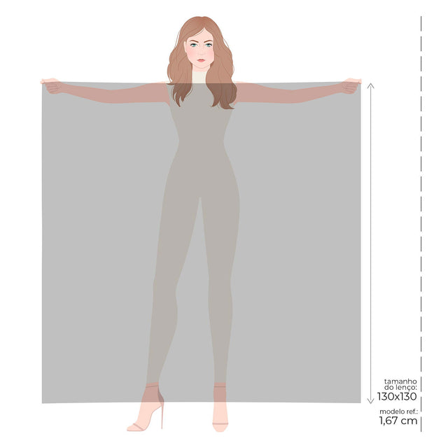   - Max lenço Viviane em mousseline de seda | 130x130cm- Scarf Me 