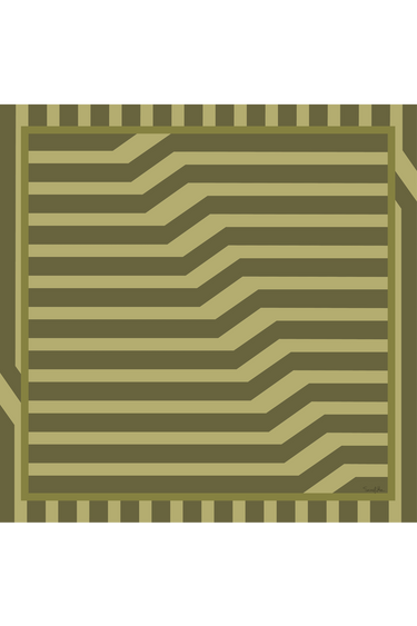 Lenço Nay verde em cetim de poliéster | 90x90cm