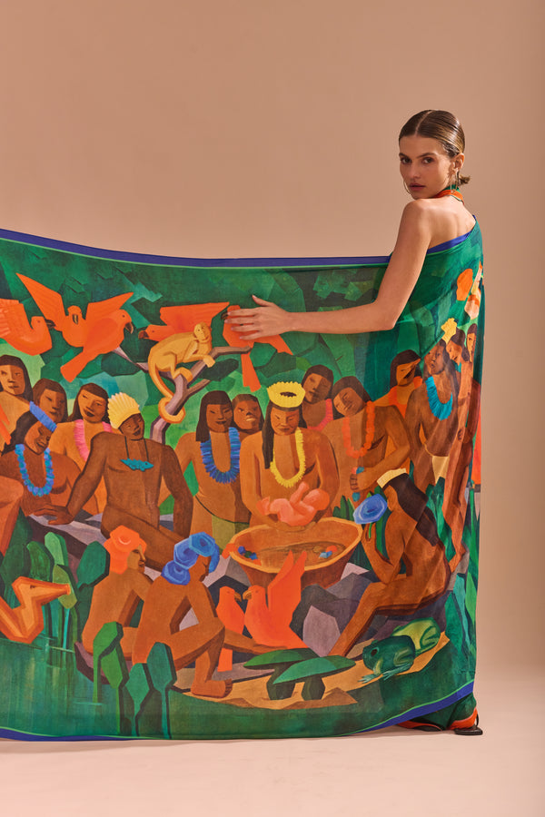 Batizado de Macunaíma viscose pareo | 130x200cm