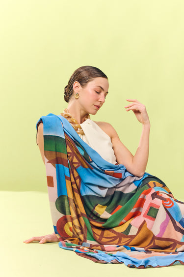 Pareô Carnaval em Madureira em viscose | 130x200cm