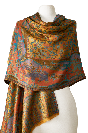 MODAL ARABESQUE PASHMINA WITH INDIAN SILK | 70X200CM 