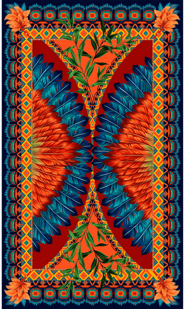   - Panneau Amazônia Indígena em viscose | 130x200cm- Scarf Me 