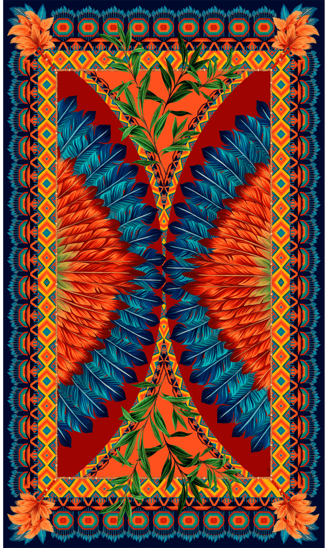   - Panneau Amazônia Indígena em viscose | 130x200cm- Scarf Me 