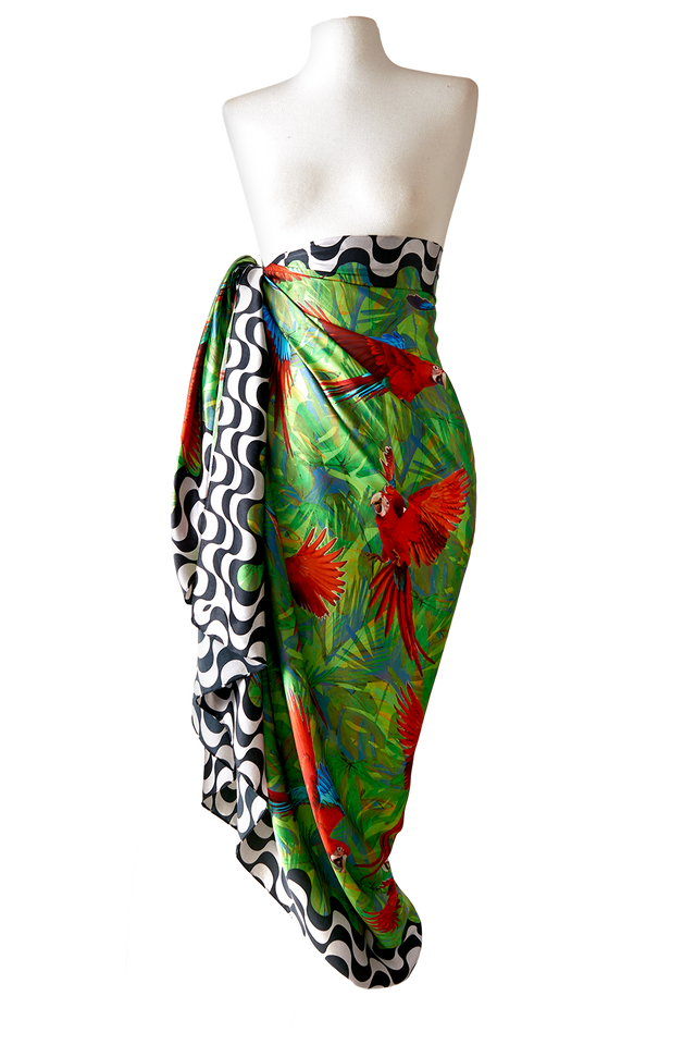   - Panneau Araras Rio em cetim de seda | 130x200cm- Scarf Me 