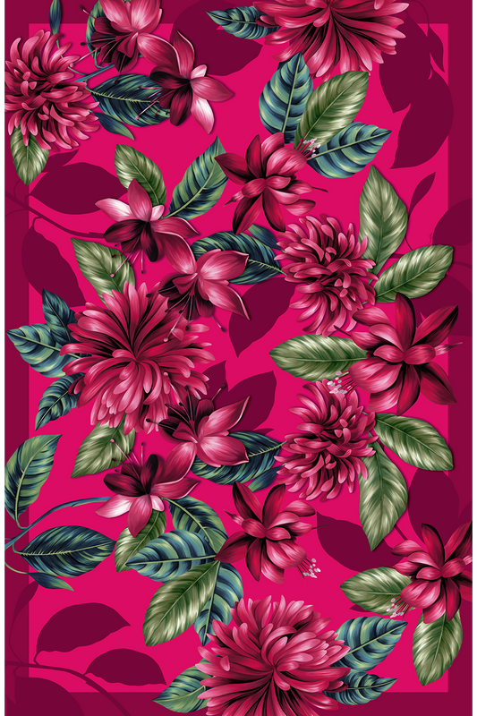   - Panneau Flor Flamingo magenta em viscose | 130x200cm- Scarf Me 